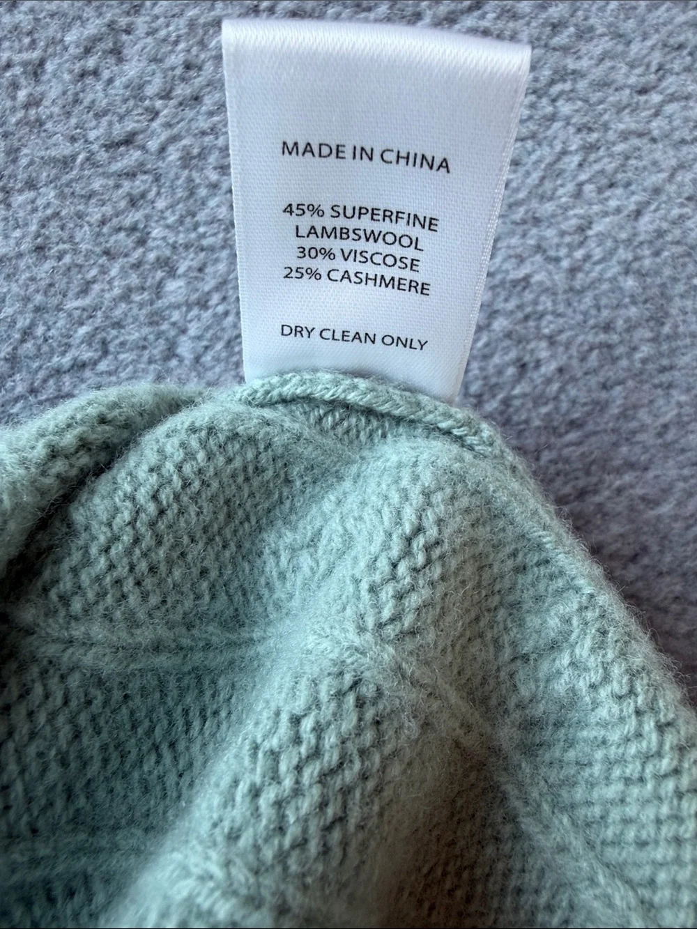 LESET Cable Knit Crewneck Sweater - Seafoam Green - Picture 3 of 4